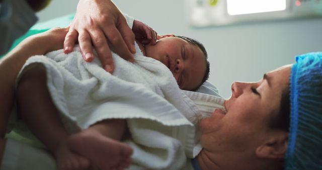 Mother Holding Newborn Baby After Birth in Hospital - Download Free Stock Images Pikwizard.com