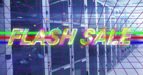 Flash Sale Banner with Grid Networks and Computer Servers