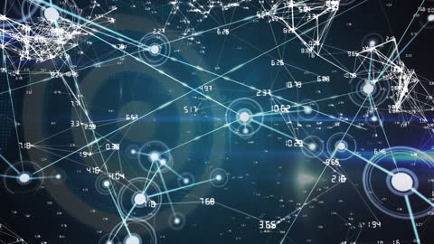 Futuristic Digital Network Animation with Data Points