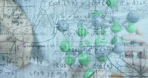 Digitally Generated Math Equations with Molecular Models Overlays