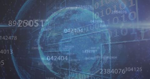 Abstract Global Technology Network with Binary Code - Download Free Stock Images Pikwizard.com