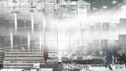 Cityscape Infused with Dynamic Surge of Numbers and Vehicles in Motion