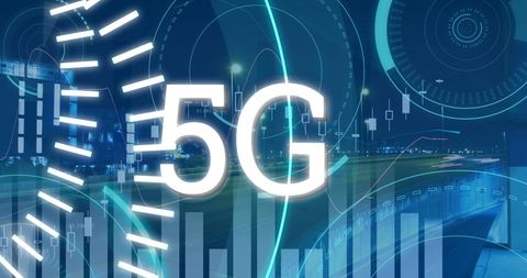 Futuristic 5G Technology Overlays on Freeway Background - Download Free Stock Images Pikwizard.com