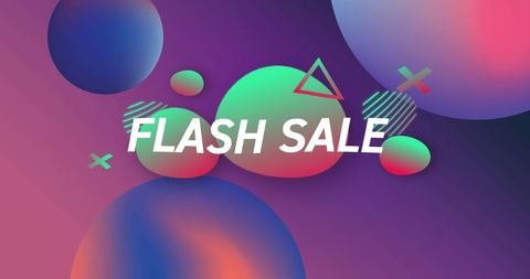 Flash Sale Banner with Colorful Abstract Shapes - Download Free Stock Images Pikwizard.com