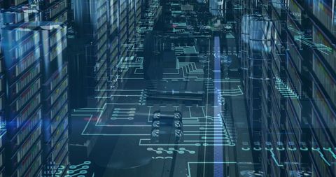 Digital Data Network Merging Circuit Board and Servers - Download Free Stock Images Pikwizard.com
