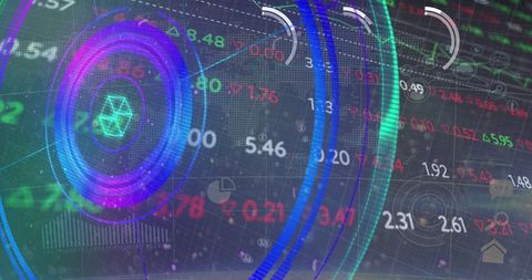 Digitalization of Financial Data in Neon Infused Analysis - Download Free Stock Images Pikwizard.com