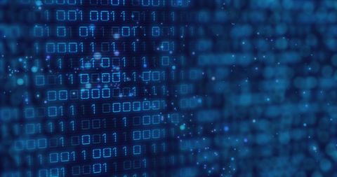 Binary Code Data Stream on Digital Grid Background - Download Free Stock Images Pikwizard.com