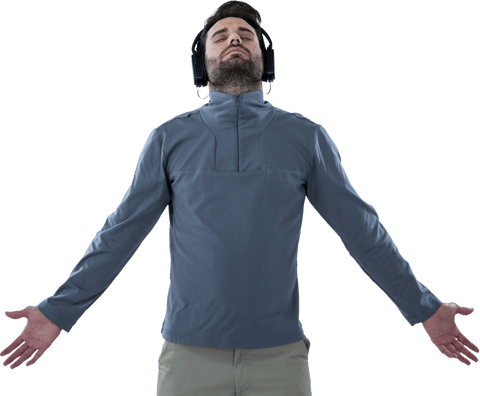 Man Enjoying Music with Headphones on Transparent Background - Download Free Stock Videos Pikwizard.com