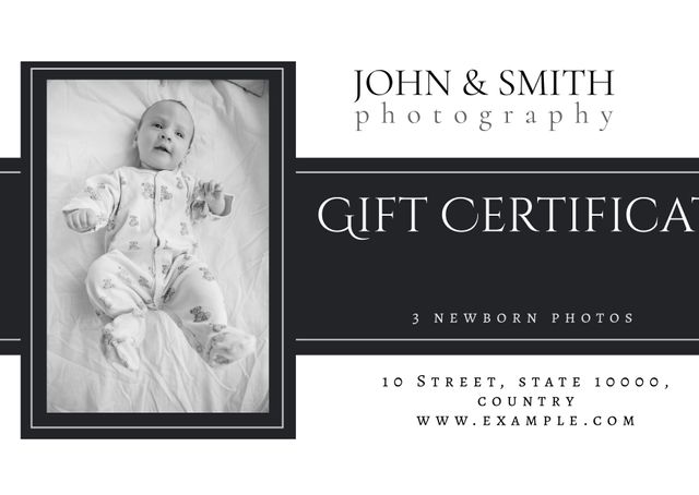 Newborn Photography Gift Certificate Template for Adorable Baby Photos - Download Free Stock Templates Pikwizard.com