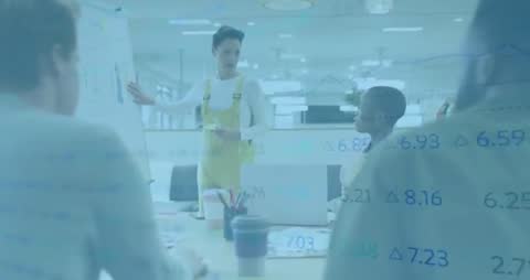 Presenter Engaging Team with Data in Business Meeting Session