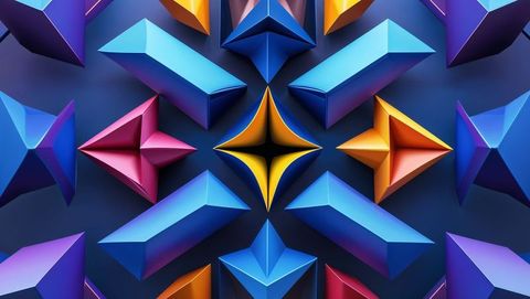 Futuristic Geometric Pattern in Vibrant Symmetry