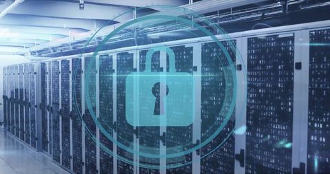 Cybersecurity Data Protection in Server Room - Download Free Stock Images Pikwizard.com
