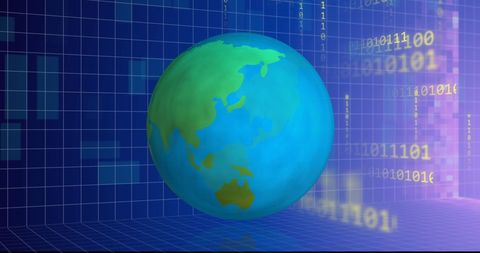 Digital Globe with Binary Code Background - Download Free Stock Images Pikwizard.com
