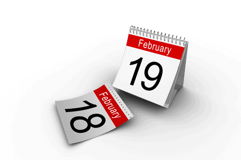 transparent desk calendar showing date february 19th - Download Free Stock Videos Pikwizard.com