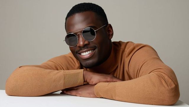 Confident Stylish Man in Sunglasses Smiling