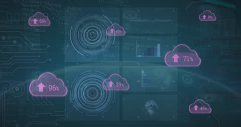 Cloud Data Processing and Digital Interface Animation
