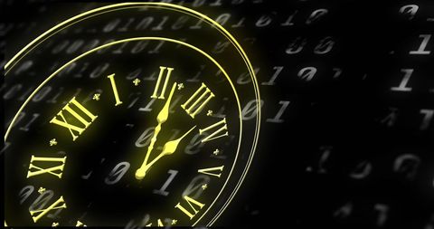 Digital Clock and Binary Code Illustrating Time and Technology - Download Free Stock Images Pikwizard.com
