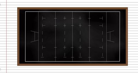 Chalkboard soccer field diagram strategy concepts
