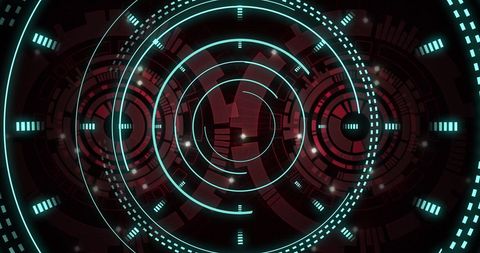 Futuristic Neon Data Processing Interface with HUD Elements - Download Free Stock Images Pikwizard.com