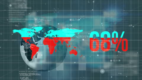 Global Data Processing Visualization with World Map