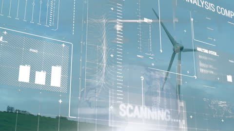 Futuristic Wind Energy Technology Infographic Interface