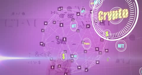 Digital Network and Cryptocurrency Animation Concept