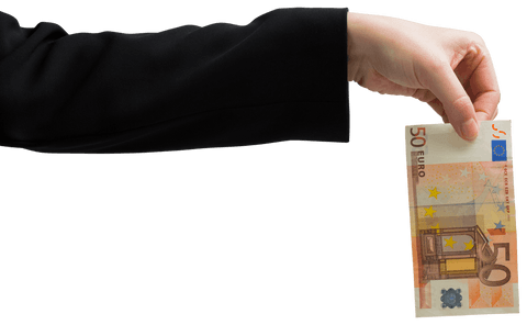 Business Hand Holding 50 Euro Bill on Transparent Background - Download Free Stock Videos Pikwizard.com