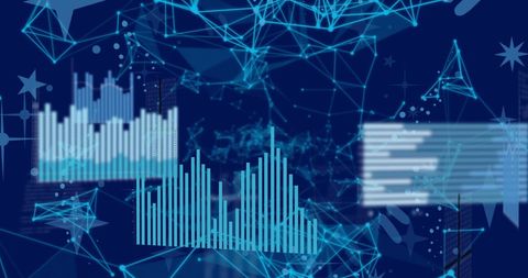 Graph and Data Networks on Digital Interface Background - Download Free Stock Images Pikwizard.com