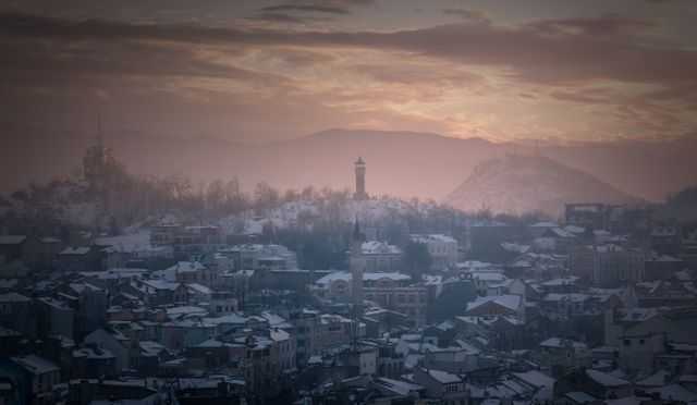 Bulgaria cityscape clouds fog - Download Free Stock Photos Pikwizard.com