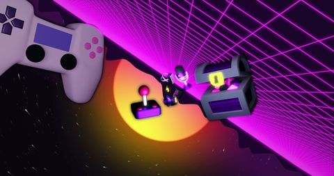 Retro Gaming Concepts with Futuristic Neon Design - Download Free Stock Images Pikwizard.com