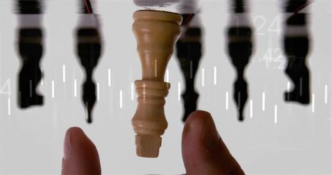 Inverted chess king symbolizing strategy and decision-making