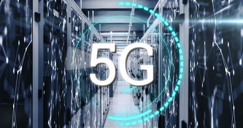 Futuristic 5G Network in Cyber Tech Server Room - Download Free Stock Images Pikwizard.com