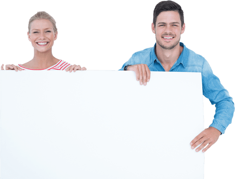 Smiling Couple Holding Transparent Blank Signboard - Download Free Stock Videos Pikwizard.com