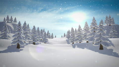 Enchanting Animated Winter Forest with Falling Snow