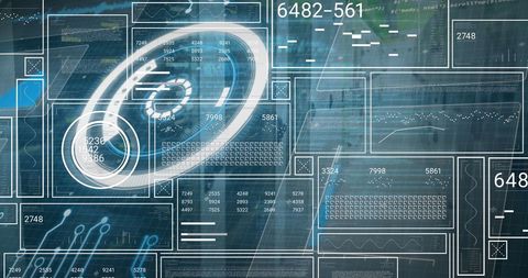 Digital Interface with Data Processing Over Black Background - Download Free Stock Images Pikwizard.com
