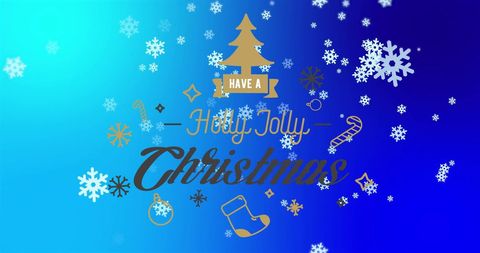 Holly Jolly Christmas Greeting with Festive Decorations