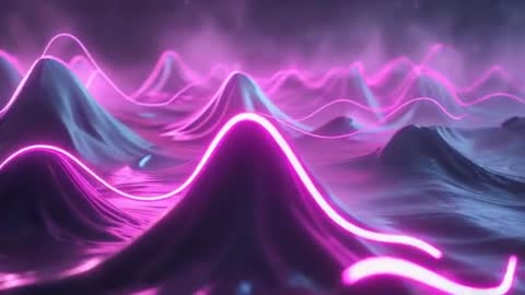 Futuristic Abstract Waves with Neon Lights