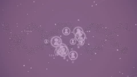 Digital Network Connections on Pink Background