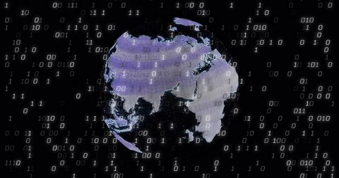 Digital Globe Surrounded by Binary Code - Download Free Stock Images Pikwizard.com