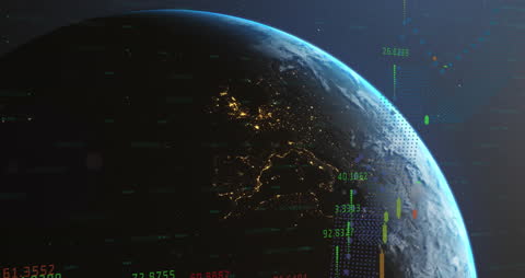 Global Financial Data Analytics Overlay on Earth