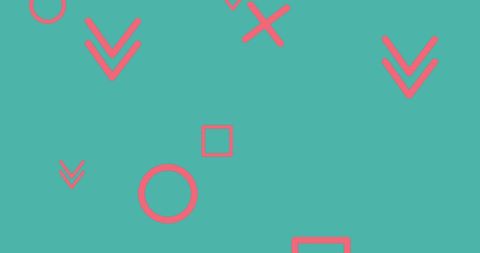Colorful Geometric Patterns on Vibrant Teal Background - Download Free Stock Images Pikwizard.com