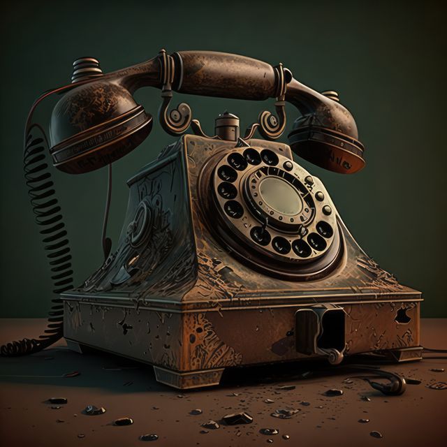 Vintage Rotating Dial Telephone On A Retro Wooden Table - Download Free Stock Images Pikwizard.com