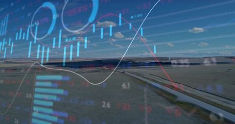 Data Visualization in Rural Landscape with Candlestick Graphs