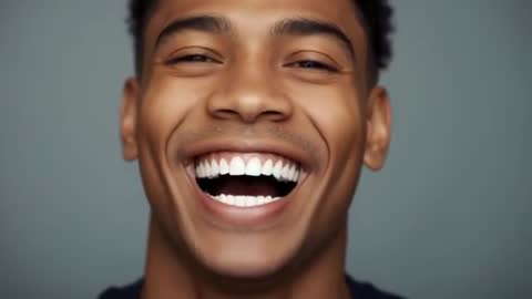 Close-Up of Joyful Man Laughing Genuine Emotion