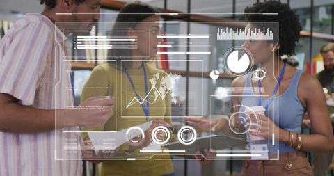 Collaborating and reviewing augmented reality data overlay in modern open office