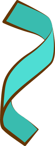 teal s-curve ribbon with brown outline transparent background - Download Free Stock Videos Pikwizard.com