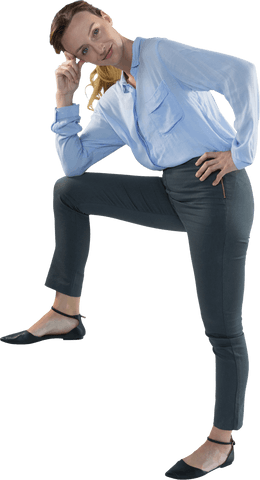 Caucasian Businesswoman in Confident Stance, Transparent Background