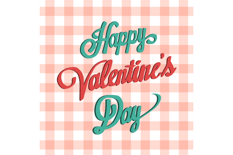 Happy valentine's day text with retro typography on transparent background