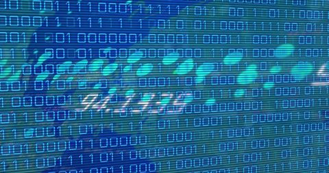 Global Data Flow with Binary Code on Map Background - Download Free Stock Images Pikwizard.com