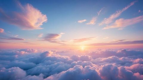 Idyllic Sunrise Above Cotton Candy Clouds - Download Free Stock Images Pikwizard.com